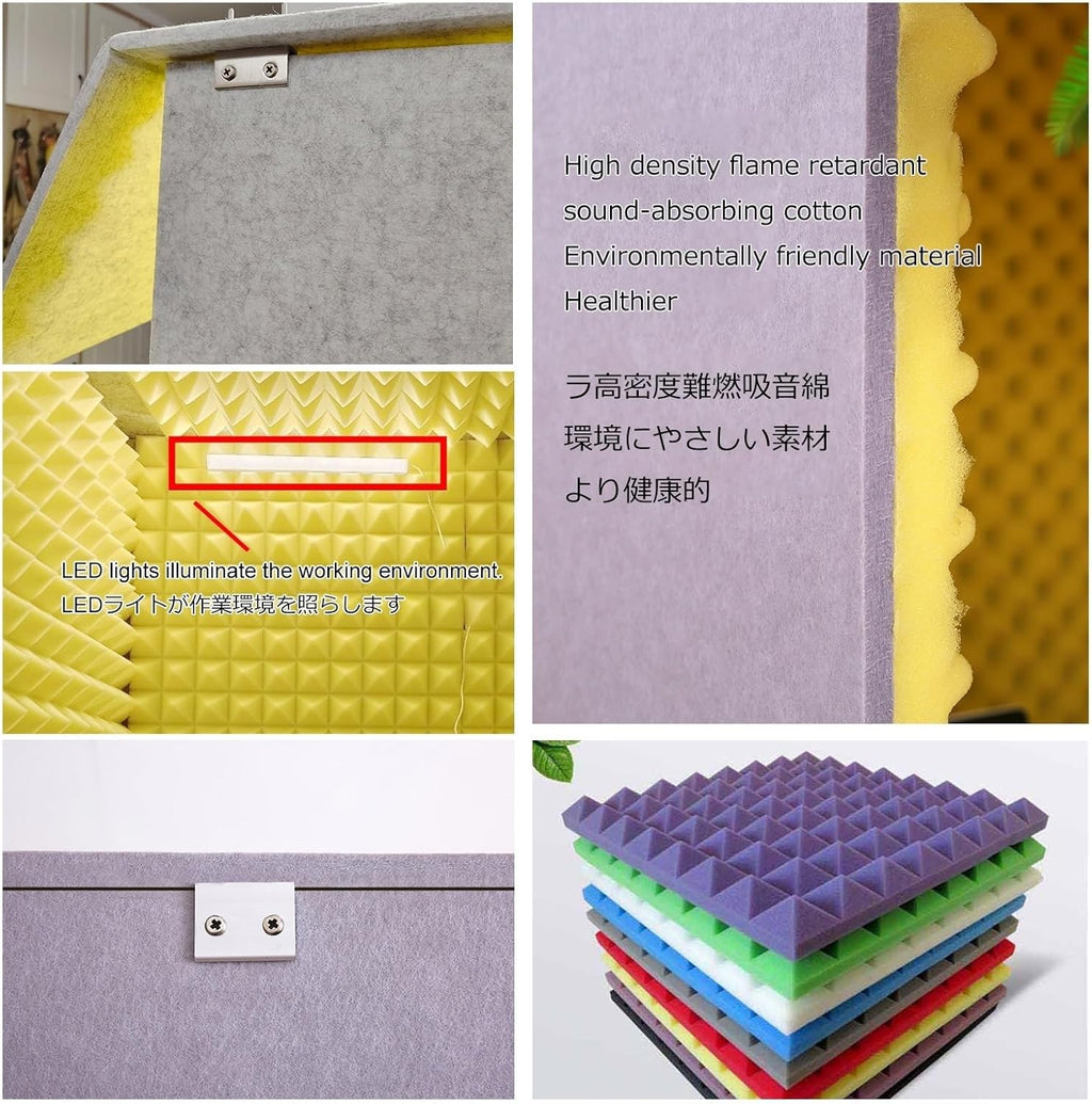 Desktop Soundproof Cover, 80 * 80 * 80CM Portable Soundproof Booth Recording Vocal Booth Box Isolation Shield for Microphone Recording Equipment Podcasts Singing Gaming and Broadcasting (Color : Red)
