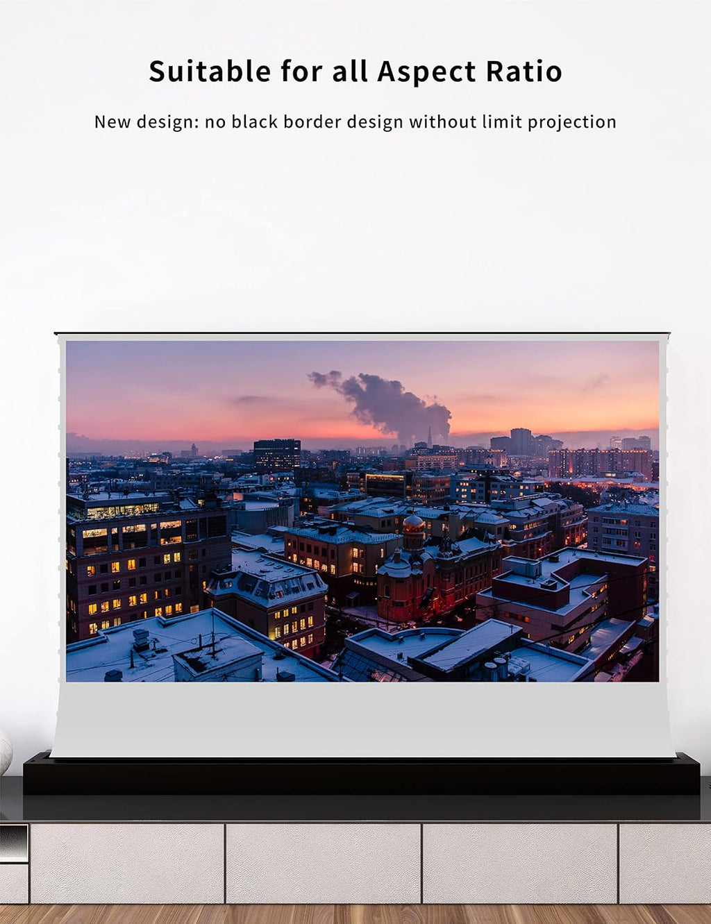 VIVIDSTORM-Projector Screen S 72 inch Portable Folding Stand Indoor Tension Floor Screen with All White Cinema, 4K/3D/UHD Gaming/Home Cinema,Compatible with Normally Projector,VSDSTWA72H