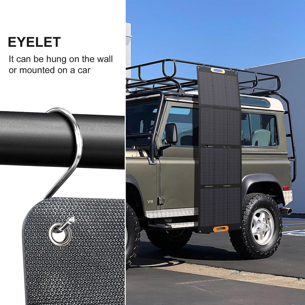 Solarapex 200W Portable Solar Panel, IP67 Waterproof ETFE One-Piece Lamination, 23.5% Efficiency Foldable Charger, USB/Type-C/MC4/XT60/DC8020/Anderson Output or High-Capacity Portable Power Station