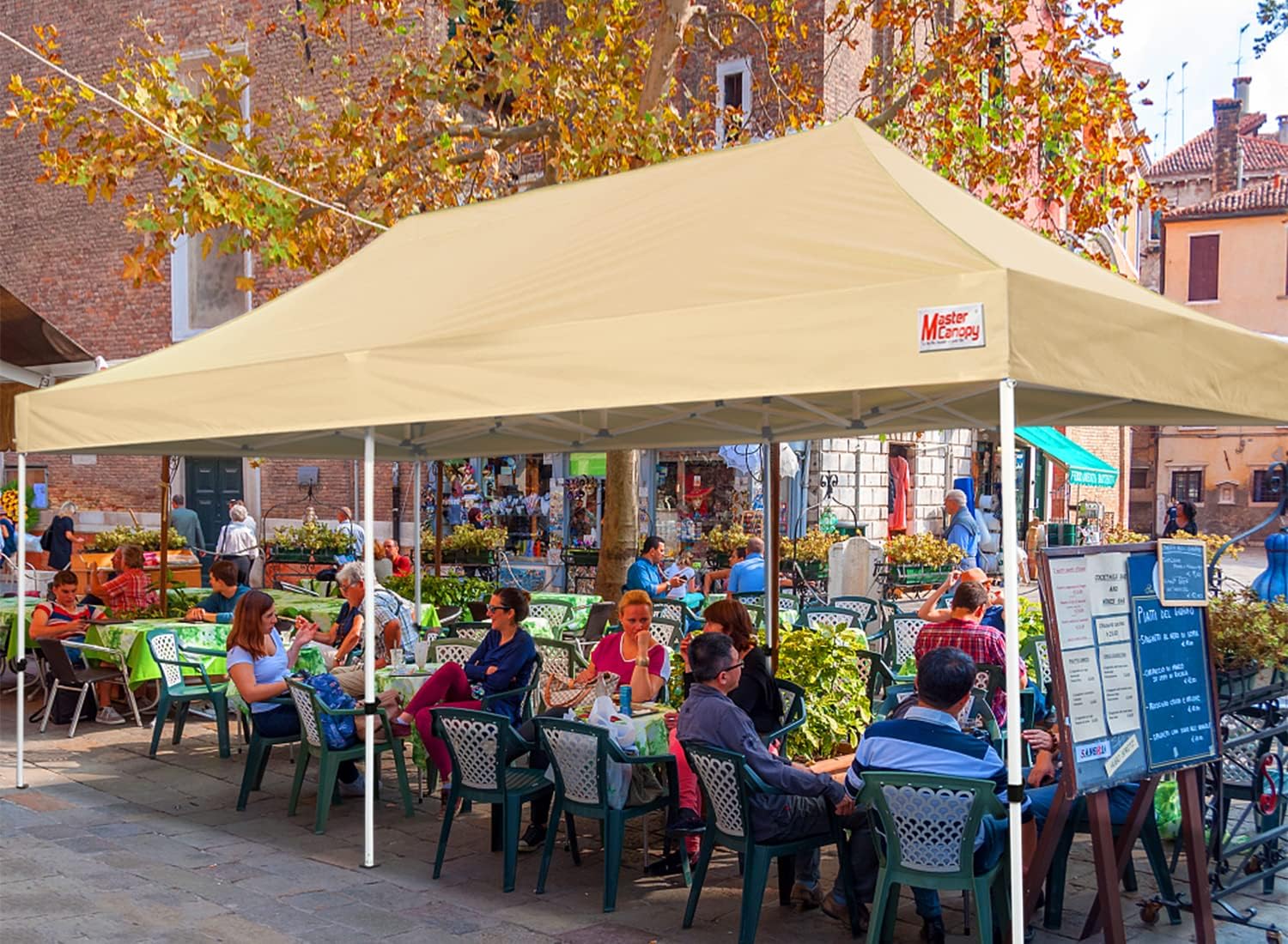 MASTERCANOPY Heavy Duty Pop-up Canopy Tent with Sidewalls (10x20,Beige)