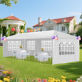 Nyckolas White 10x30 Outdoor Canopy Tent for Party,5 Removable Sidewalls with Windows,Sunshade & Waterproof,Heavy Duty Metal Frame,Easy to Assemble,Perfect for Outdoor Events,Party,Backyard,Camping