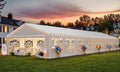 EROMMY 20x60FT Heavy Duty Party Tent, White Outdoor Wedding Canopy with Removable Sidewalls, 2 Roll-Up Doors & 5 Storage Bags, Large Event Shelter for Commercial or Backyard Use