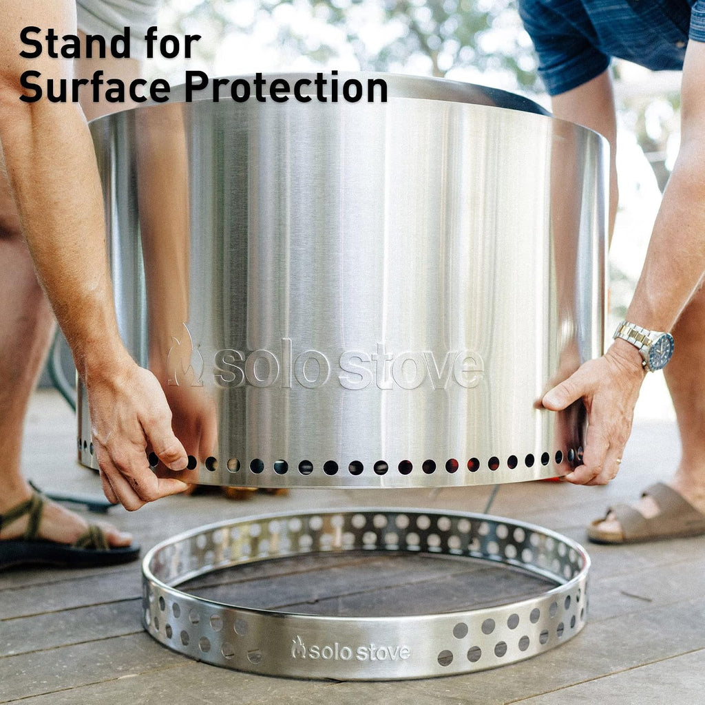 Solo Stove Yukon Backyard Bundle 2.0 | Incl. Yukon Smokeless Fire Pit with Stand, Shelter, Shield, Lid, Portable for Wood Burning, Removable Ash Pan, Stainless Steel, H: 19.8in x Dia: 27in, 50.85lbs.