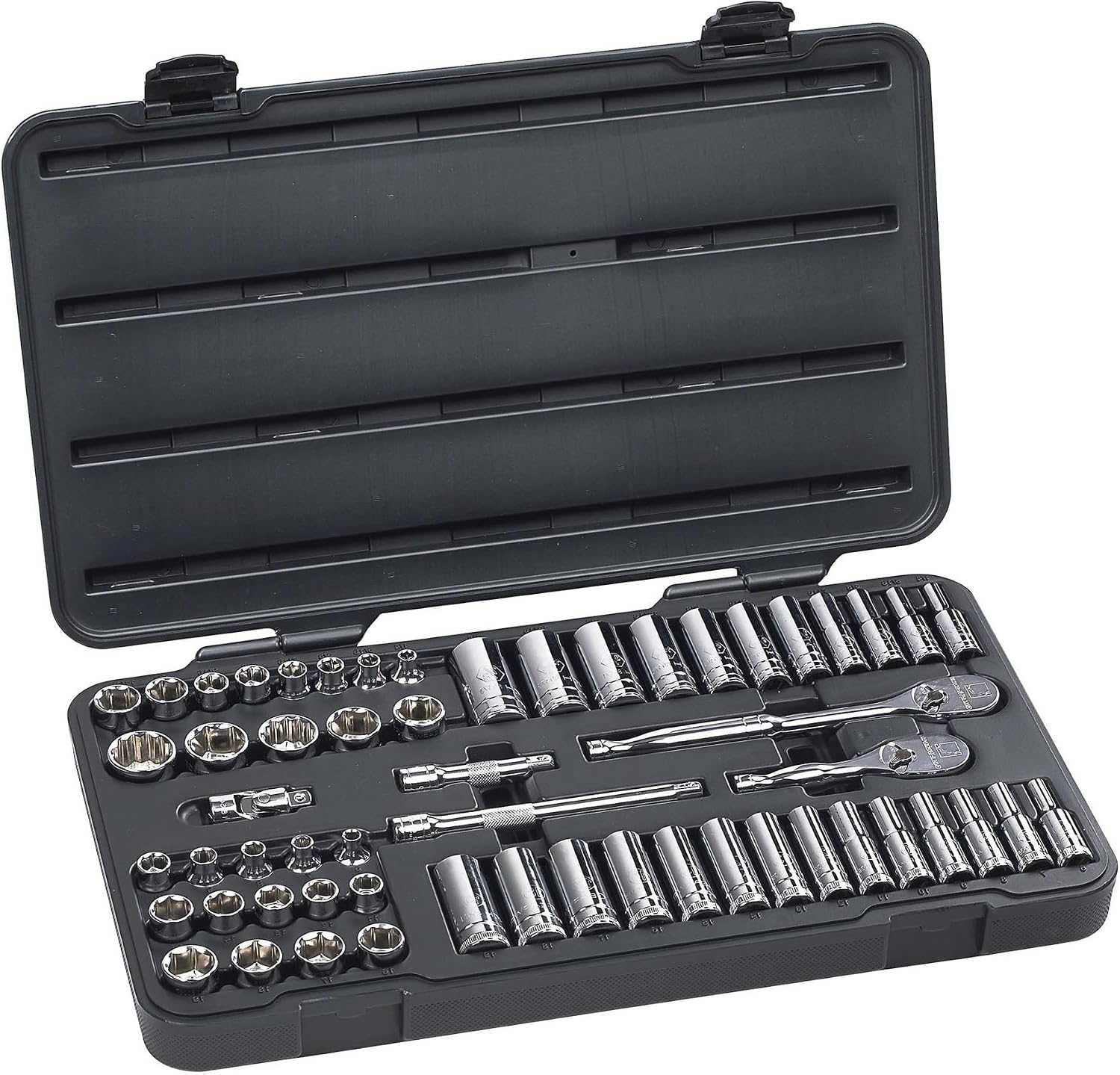 GEARWRENCH 57 Pc. 3/8' Drive 6 Pt. Mechanics Tool Set, Standard & Deep, SAE/Metric - 80550