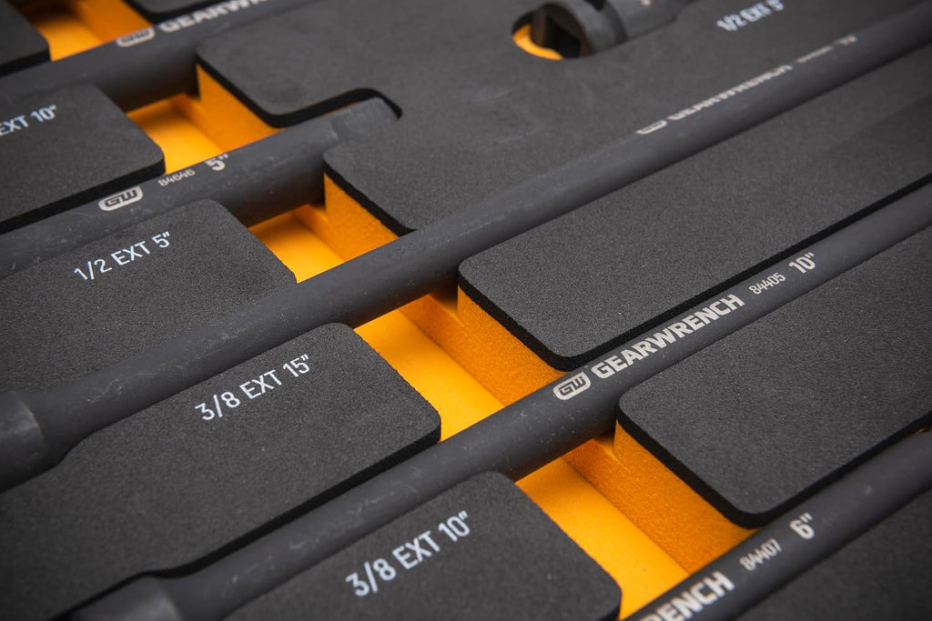 GEARWRENCH 17 Piece 1/4', 3/8', 1/2' Impact Drive Tool Accessories Set with EVA Foam Tray - 86524