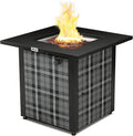 Werph 28 in Propane Fire Pit Table, ETL-Certified Fire Table with Lava Rocks for Patio Deck Garden Courtyard, 50,000 BTU Square Fire Pit Table with Lid, Black