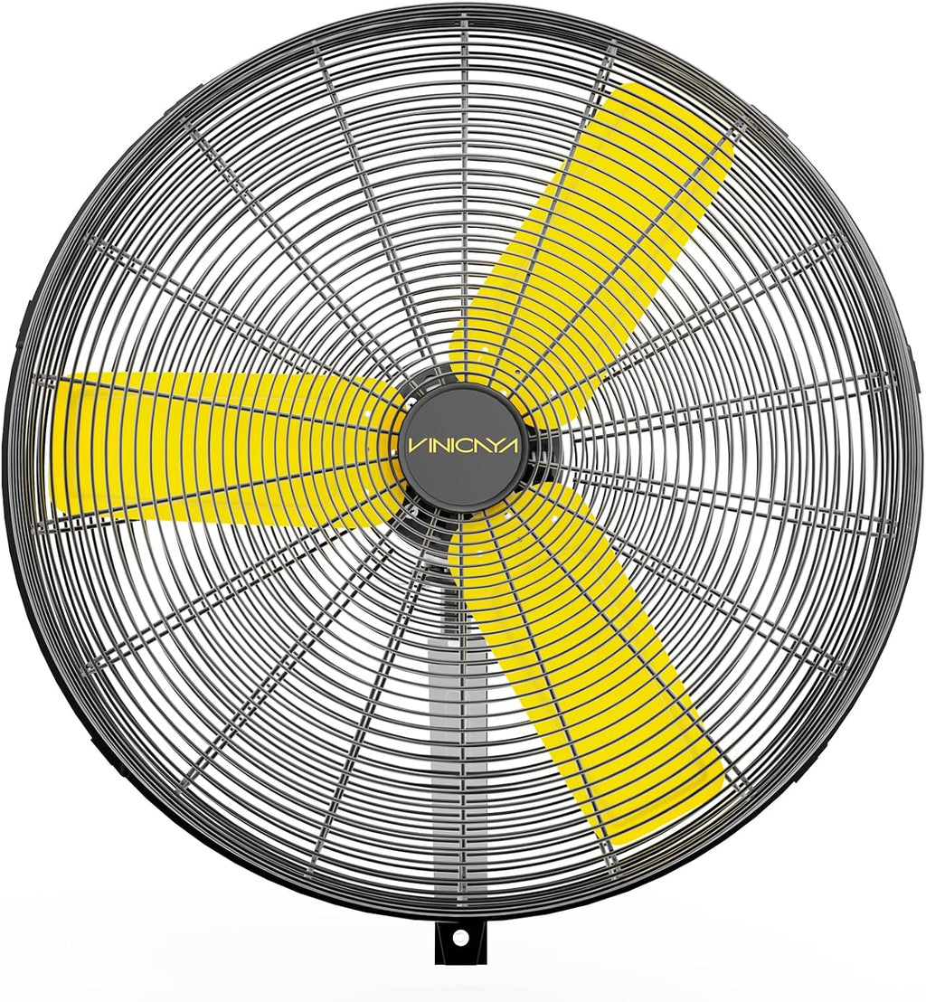 VINICAYA 30 Inch Industrial Wall Mount Fan Oscillating, 8900 CFM Commercial Metal Wall Fans with Poweful Motor, 3 Speed, Heavy Duty Construction Indoor for Warehouse, Workshops, and Garage, UL Listed