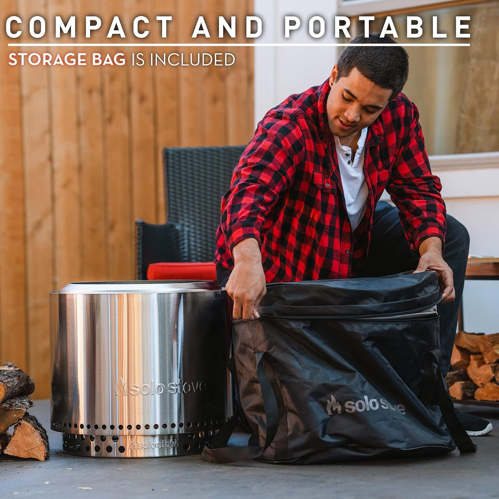 Solo Stove Ranger Pi Fire | Pizza Oven Accessory for Ranger Fire Pit, Incl. Carry Case & Cordierite Pizza Stone, Wood Burning Assembly, Stainless Steel, (H x Dia): 15.7 x 15 in, 13.4 lbs