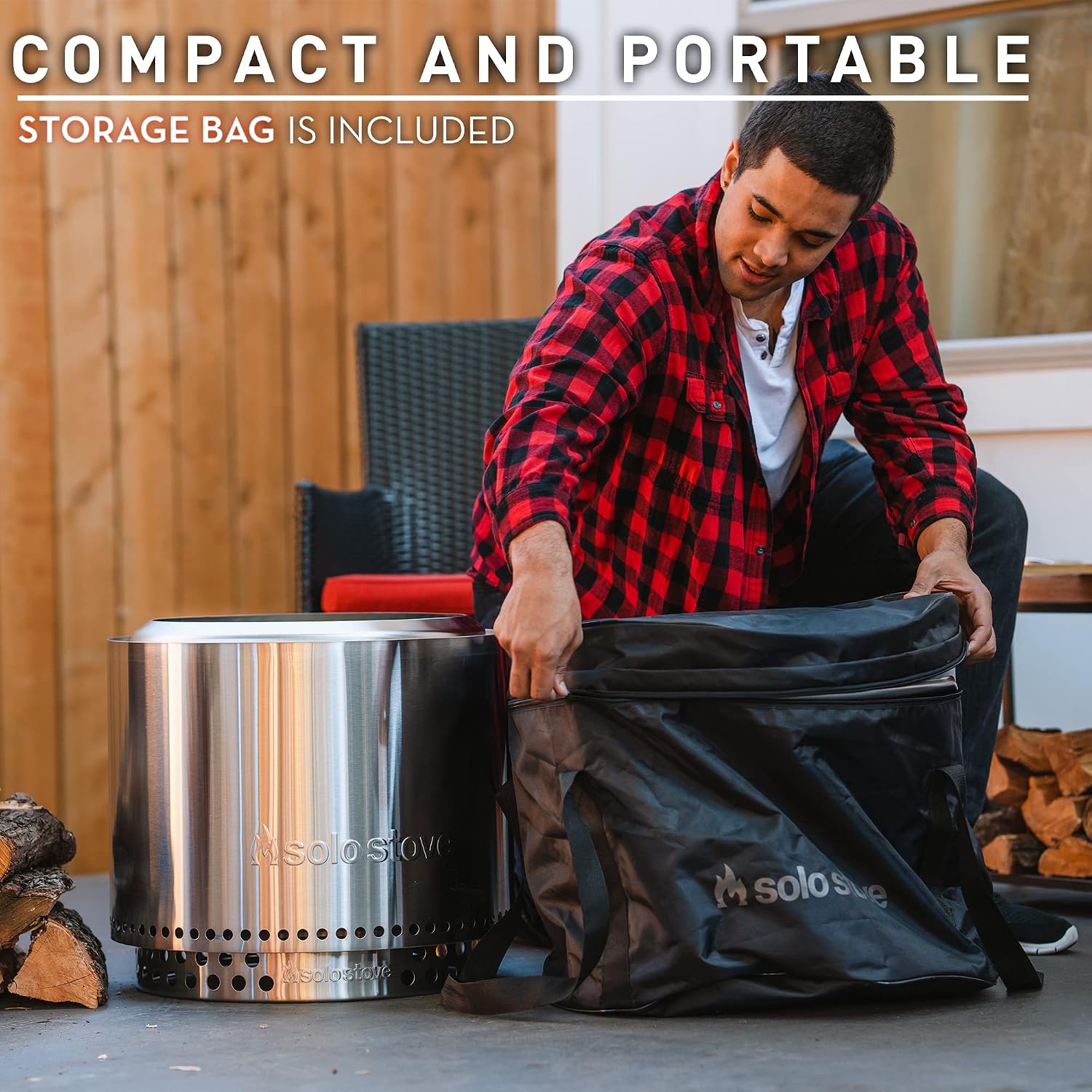 Solo Stove Ranger Pi Fire | Pizza Oven Accessory for Ranger Fire Pit, Incl. Carry Case & Cordierite Pizza Stone, Wood Burning Assembly, Stainless Steel, (H x Dia): 15.7 x 15 in, 13.4 lbs