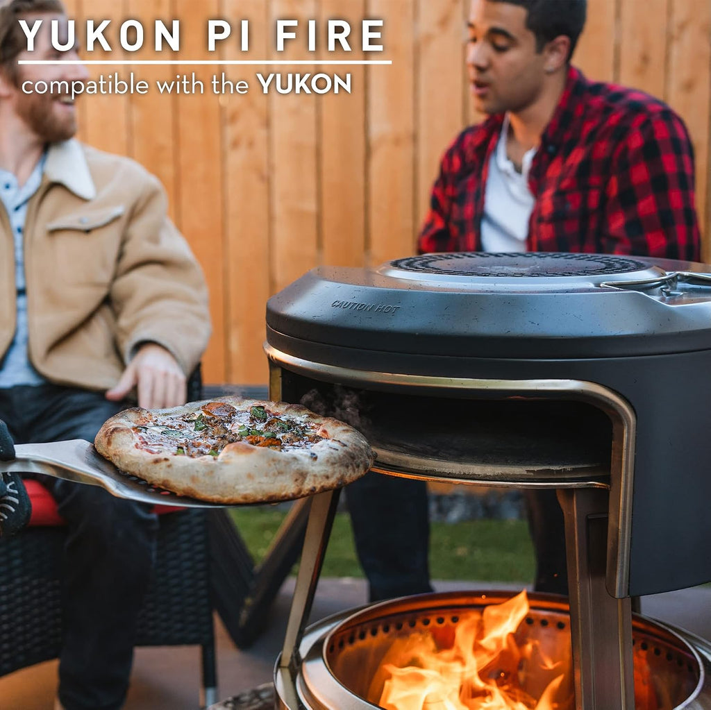Solo Stove Yukon Pi Fire | Pizza Oven Accessory for Yukon Fire Pit, Incl. Carry Case & Cordierite Pizza Stone, Wood Burning Assembly, Stainless Steel, (H x Dia): 19.1 x 26.5 in
