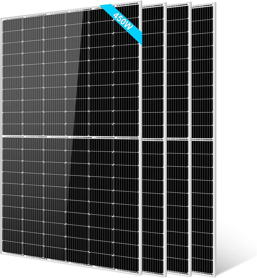 SUNGOLDPOWER 4PCS 450W Solar Panels Monocrystalline UL 61730, Grade A Solar Cell,Waterproof IP68,High Efficiency Solar Panel On/Off Grid for Charging Station,Caravan,RV,Yacht, Boat (Total 1800W)