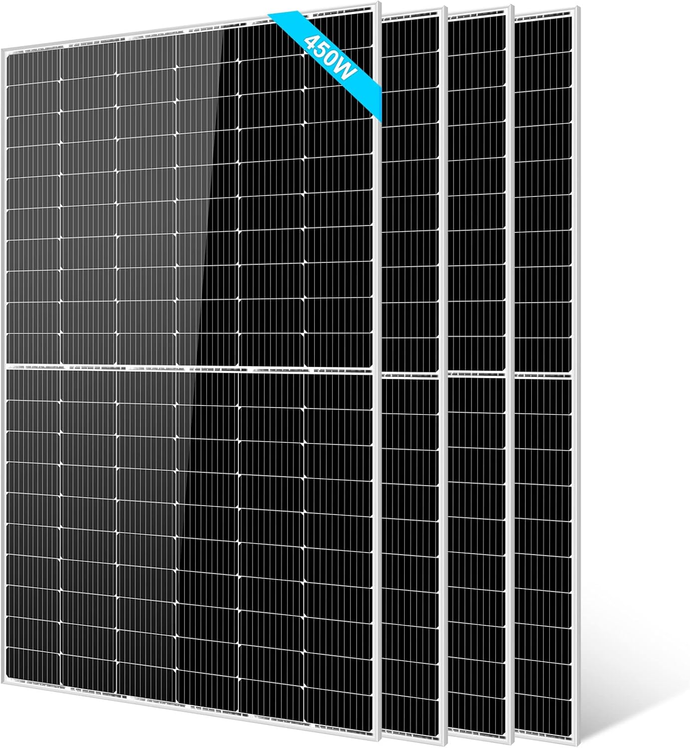 SUNGOLDPOWER 4PCS 450W Solar Panels Monocrystalline UL 61730, Grade A Solar Cell,Waterproof IP68,High Efficiency Solar Panel On/Off Grid for Charging Station,Caravan,RV,Yacht, Boat (Total 1800W)
