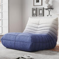 WHGBJA Memory Foam Bean Bag Chair for Adults, Teddy Material Beanbag Sofa with Filler, Cozy Floor Lounge Seat for Living Room, Bedroom, Dorm, Office (Blue White)