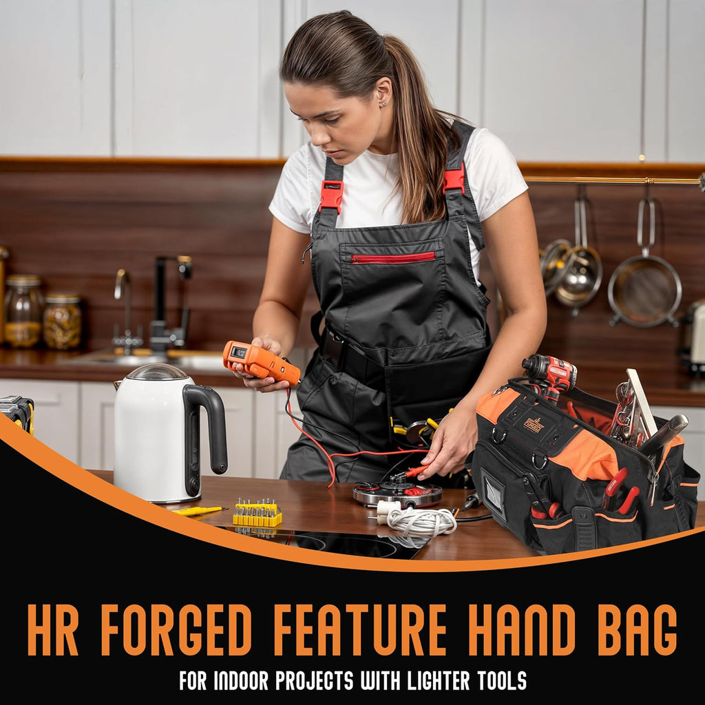18' Rolling & Duffle Tool Bag - 2 Pack - Portable Tool Bag with Wheels - Water Resistant Fabric - 29 & 15 Pocket Roll Bag for Mechanics, Electricians, Plumbers & Hvac Bag