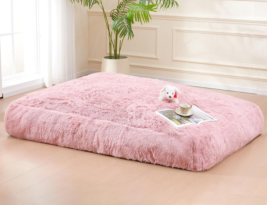 Pink Bean Bag Bed Giant Bean Bag Chairs for Adults, Large Floor Mattress Convertible Sofa Bed, Big Bean Bag Chairs Couch, Removable Sofa Bed Chair Foam Filling, Machine Washable, Queen