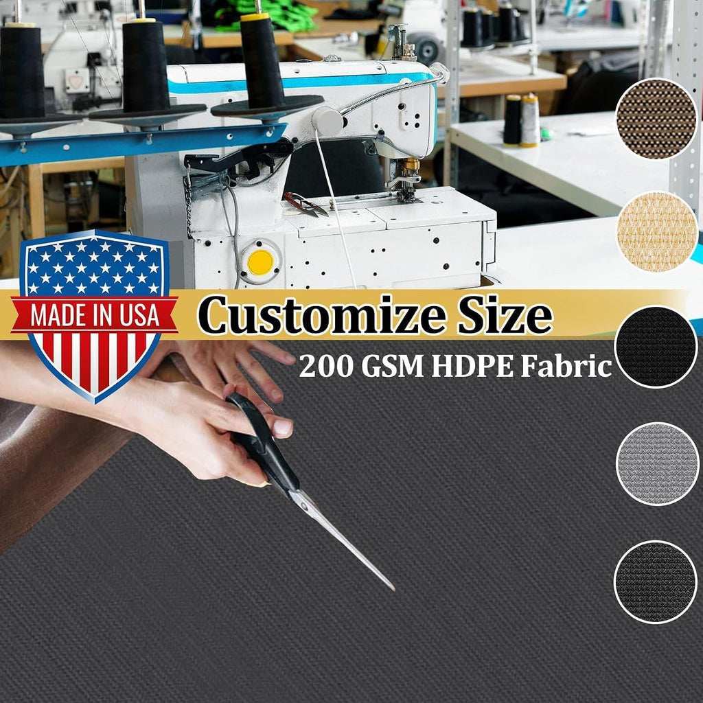 Shade&Beyond Customized Size 12' X 16' Shade Cloth with Grommets, 90% UV Protection Pergola Shade Cover Mesh Tarp Sun Screens for Patio GN06, Dark Gray