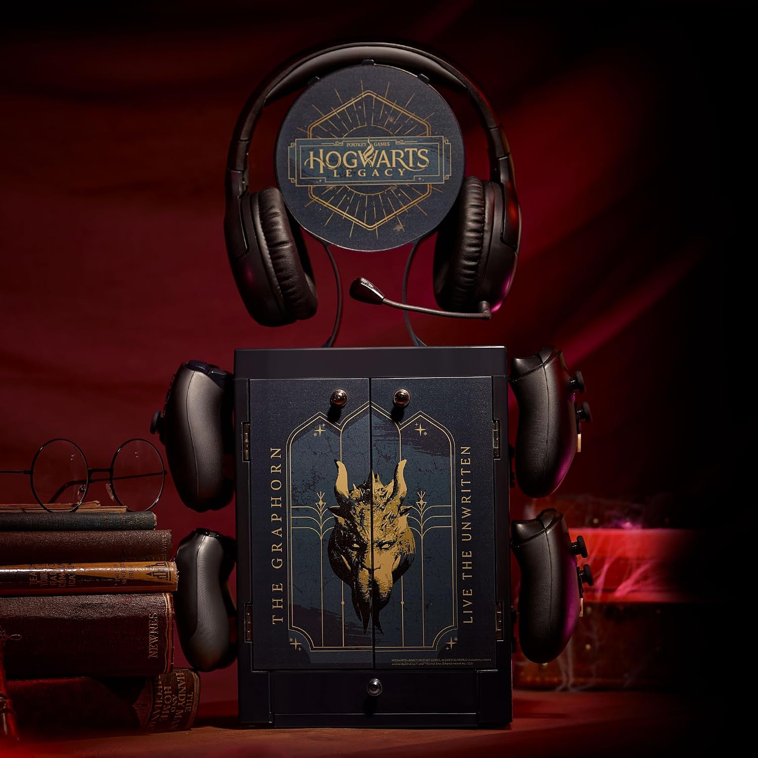 Numskull Official Hogwarts Legacy Gaming Locker Controller Holder & Headset Stand for PS5, Xbox Series X|S and Nintendo Switch