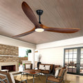 70 inch Large Ceiling Fan with Lights, Outdoor Ceiling Fan for Patio Damp Rated, 3 Blades Propeller Wood Ceiling fans with light, Reversible Quiet DC Motor for Exterior Porch Farmhouse Gazebo