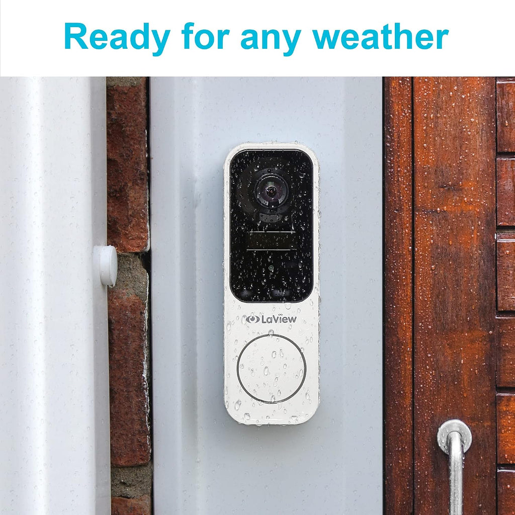 LaView Doorbell Camera Wireless, 2K 3MP HD WiFi Video Doorbell with Chime, Battery Powered Weatherproof Door Security Camera, Human Detection Night Vision, Two-Way Audio, USA Cloud Server