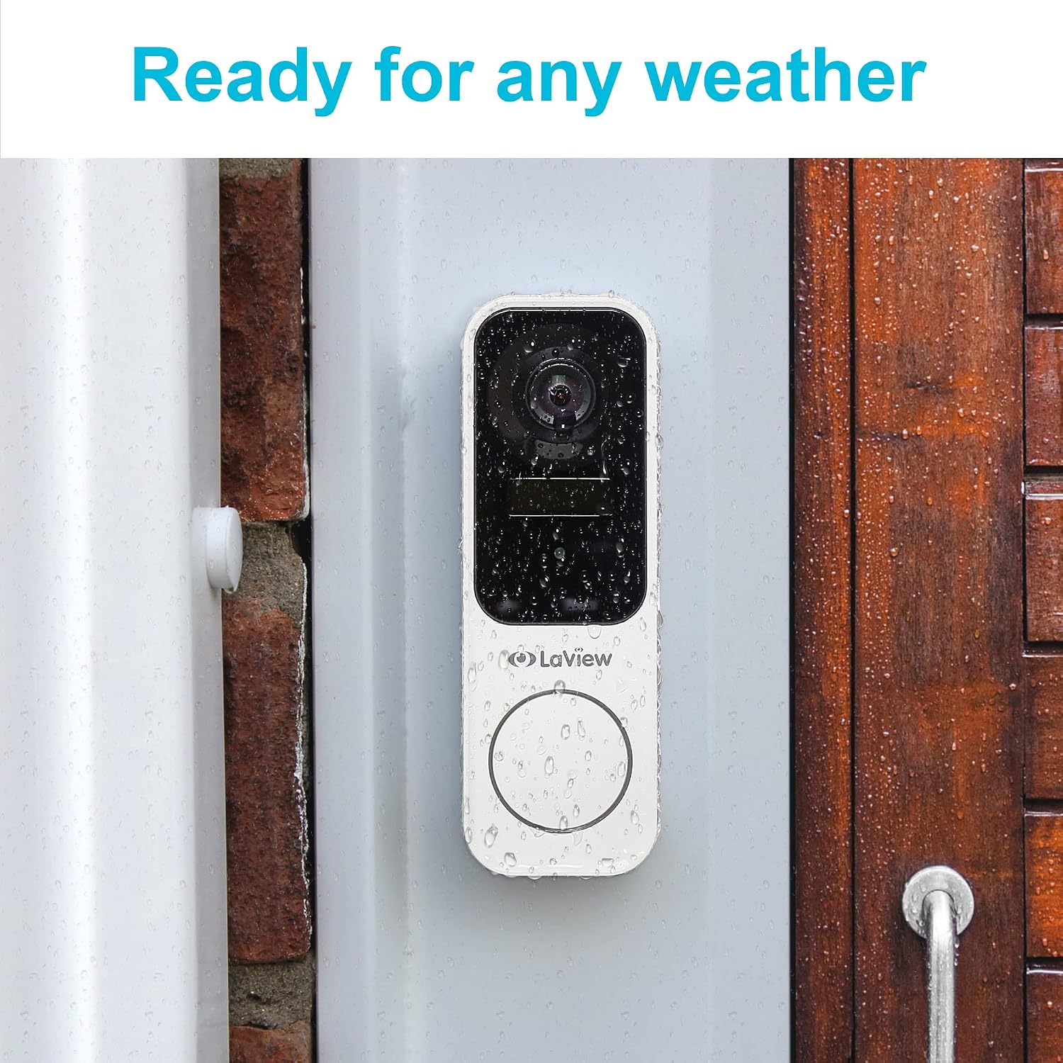 LaView Doorbell Camera Wireless, 2K 3MP HD WiFi Video Doorbell with Chime, Battery Powered Weatherproof Door Security Camera, Human Detection Night Vision, Two-Way Audio, USA Cloud Server