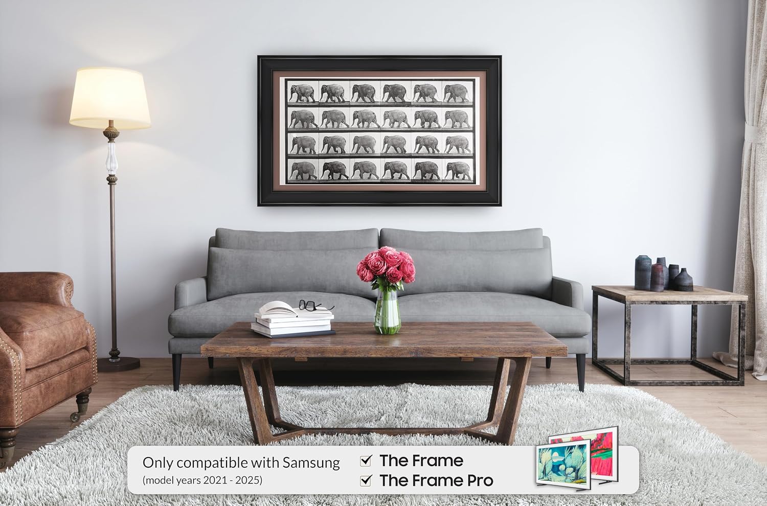 Black 50' Premiere Deco TV Frame - Compatible ONLY with Samsung The Frame TVs (Fits 2021-2026, LS03A, LS03B, LS03C, LS03D, LS03FA)