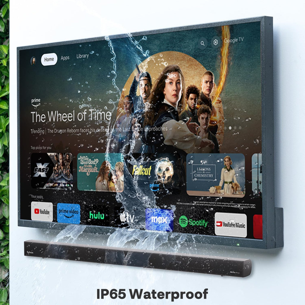SYLVOX 75' Outdoor TV + S3 Dolby Atmos Soundbar Bundle, 4K HDR Waterproof Smart TV (Deck Pro 3.0), 1000 Nits, 2.1 Channel 120W Audio, Bluetooth 5.3, for Patio & Backyard