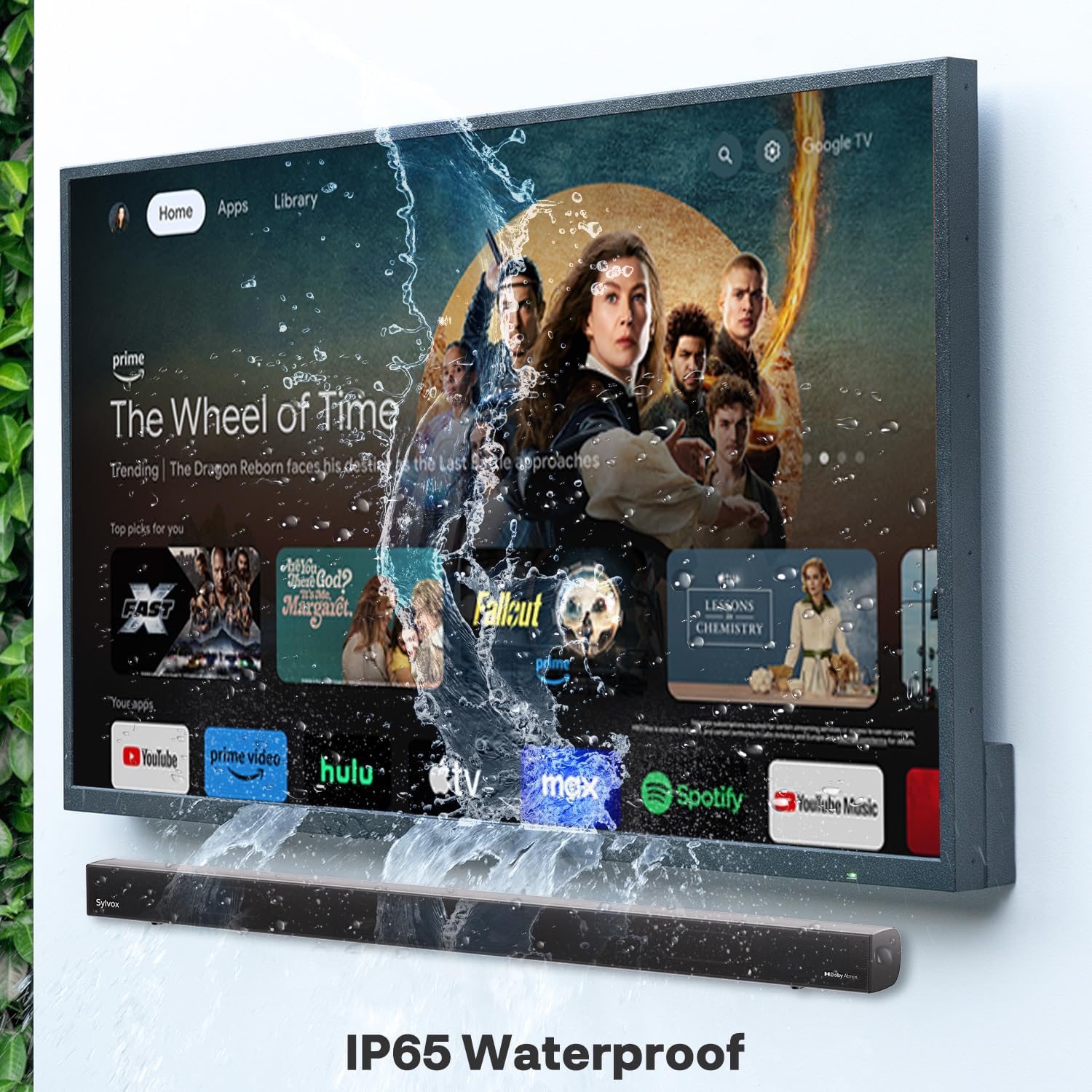 SYLVOX 75' Outdoor TV + S3 Dolby Atmos Soundbar Bundle, 4K HDR Waterproof Smart TV (Deck Pro 3.0), 1000 Nits, 2.1 Channel 120W Audio, Bluetooth 5.3, for Patio & Backyard