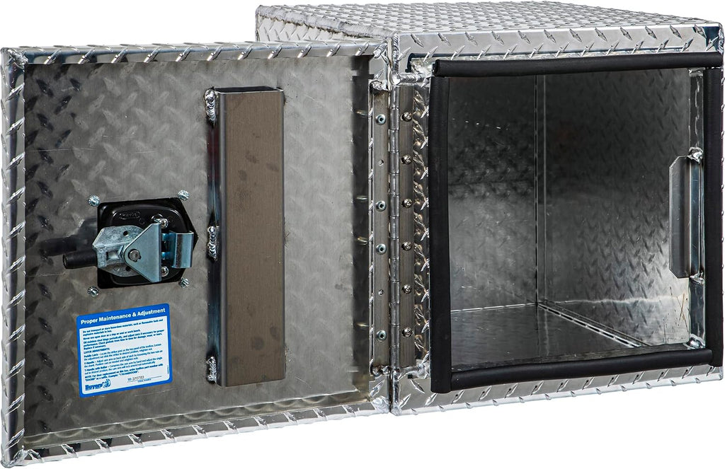 Buyers Products 1702225 Underbody Truck Tool Box with Barn Doors, 24x24x24 Inch, Diamond Tread Aluminum, Made in USA, Compression Latch, Weather Resistant, Toolbox for Flatbeds, Trailers & Work Trucks