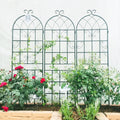 4 Pack 71'x80' Metal Garden Trellis with Galvanized Tube,Vines Plant Rose Vegetable Support,w/Pre-Cut and Pre-drilled Holes,Large Decorative Outdoor,for Backyard,Farm,Black