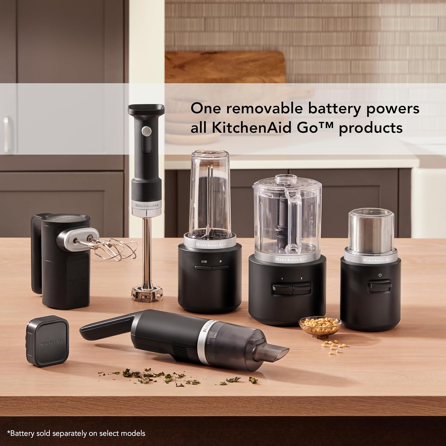 KitchenAid Go™ Cordless Kitchen Vacuum - Battery Included, KKVR121, Black Matte