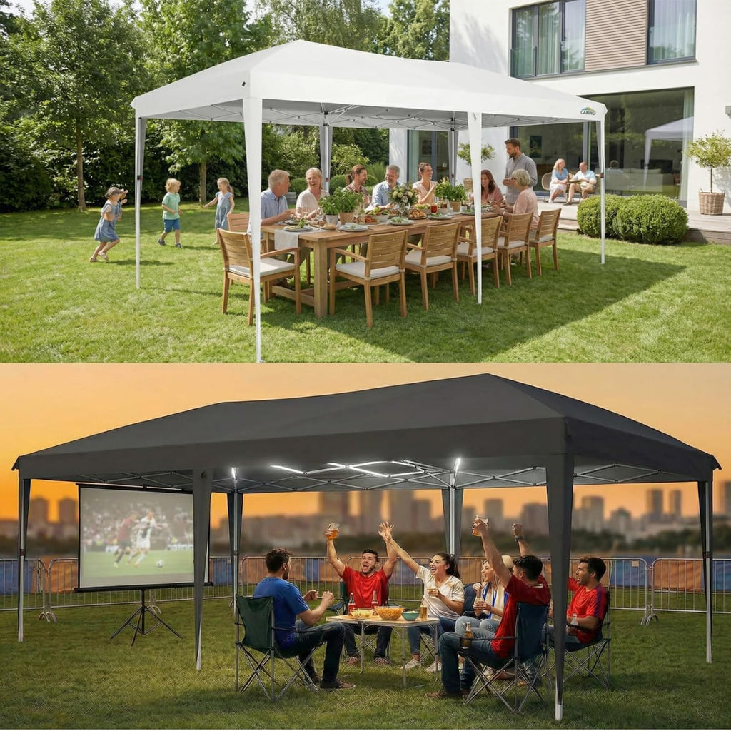 COBIZI 10x20 Canopy Tents for Parties 10x20ft Easy Setup Pop up Tents with Sidewalls & One Push Lock Waterproof Outdoor Large Shelter Party Tent for Wedding Car Port Events Patio Gazebo(Black)