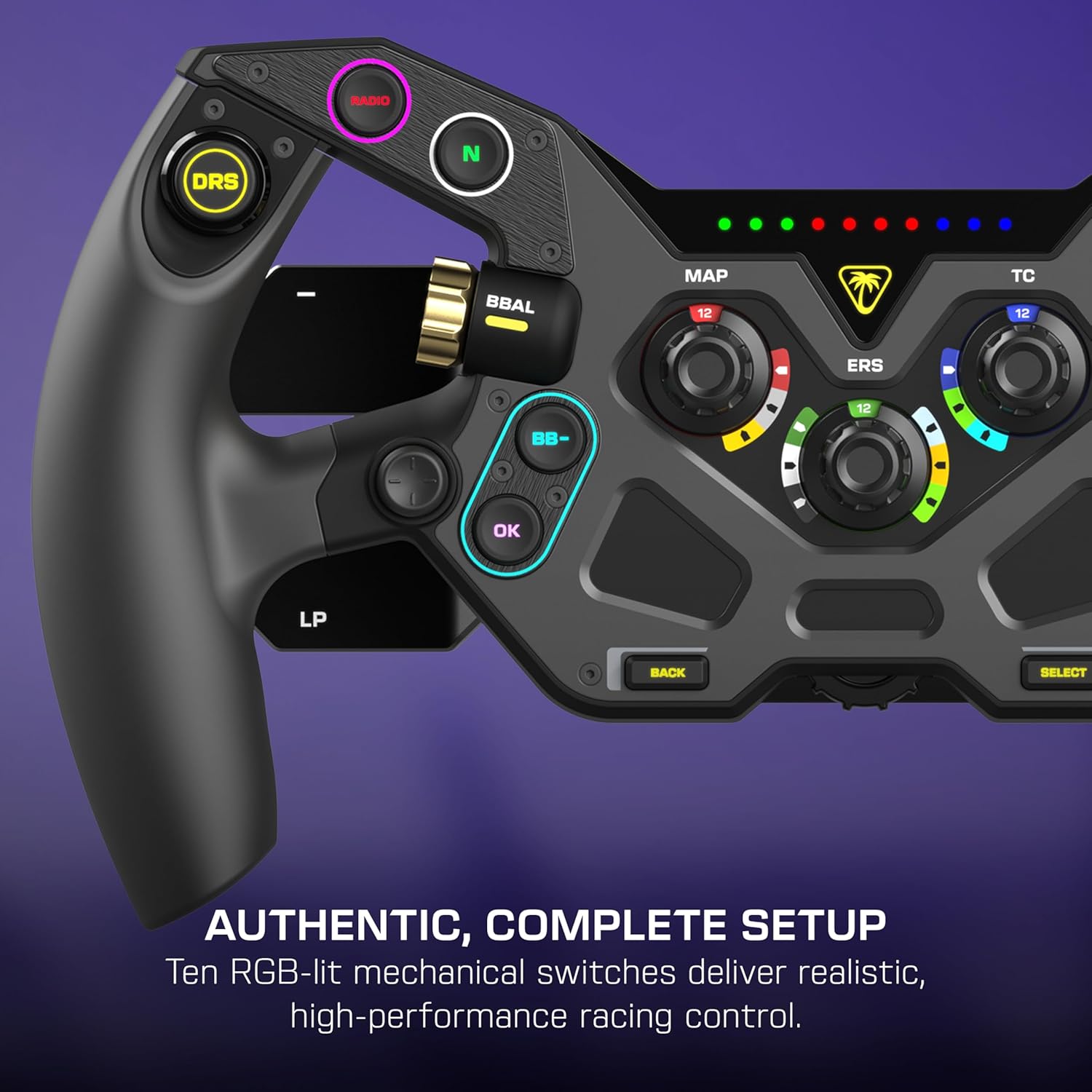 Turtle Beach VelocityOne F-RX Formula Wheel for Xbox Series X|S, Xbox One & Windows PC – For VelocityOne Race & VelocityOne KD3 Wheelbases, Hall-Effect Clutch Paddles, Magnetic Paddle Shifters, Black