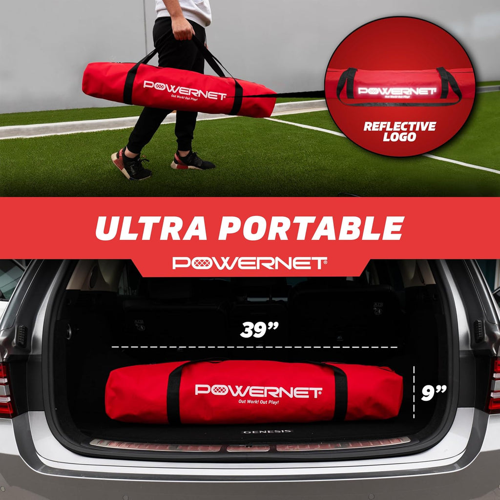 PowerNet Soccer Goal for Backyard, 3Mx2M / 6x4 / 8x4 / 12x6 / 14x7 /18.5x6.5 / 21x7 / 24 x 8 Portable Soccer Net, Sports & Outdoors Training Equipment, Quick Setup 1 Goal & Zipper Storage Bag