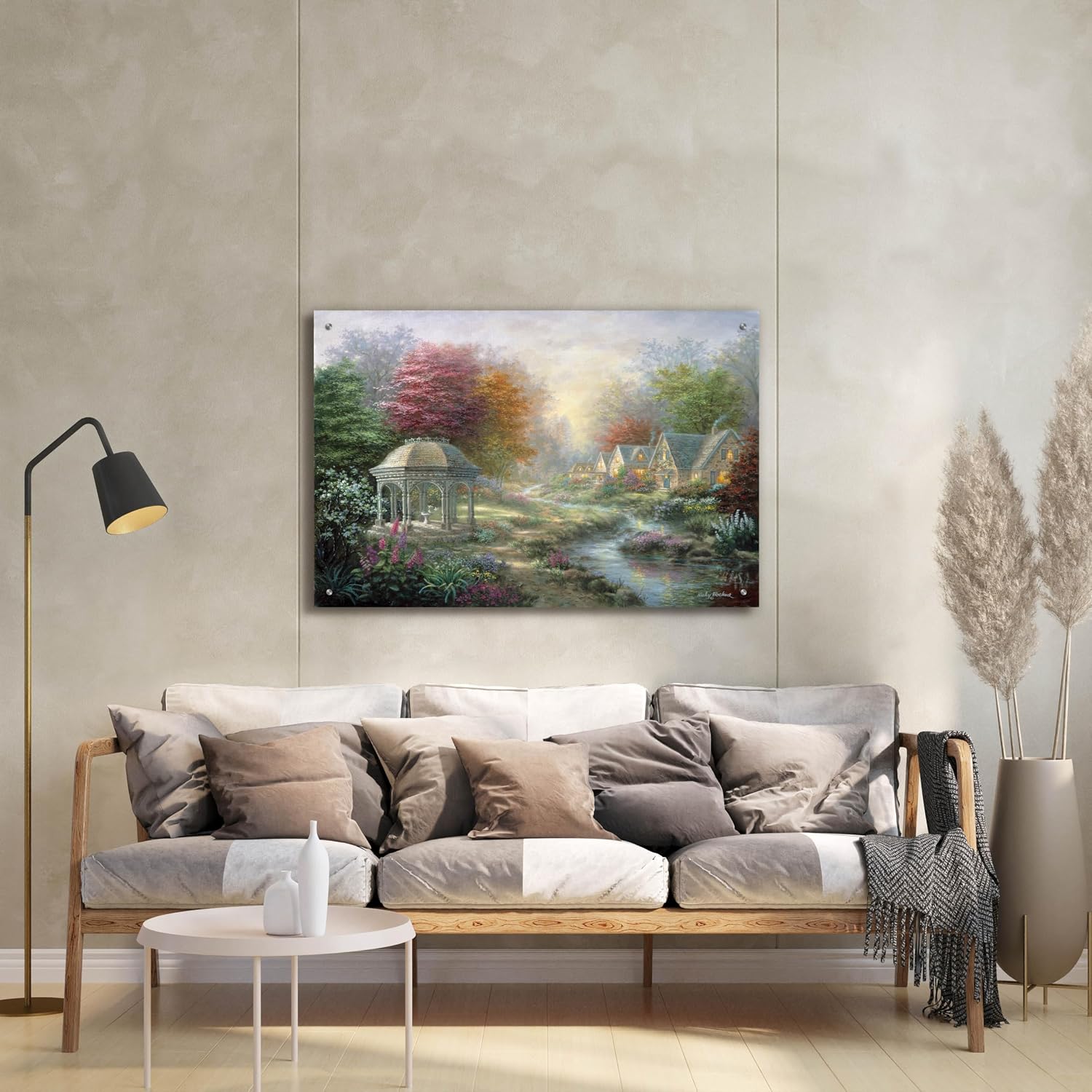 Epic Art 'Gazebo Village' by Nicky Boehme Acrylic Glass Wall Art, 36' x 24'