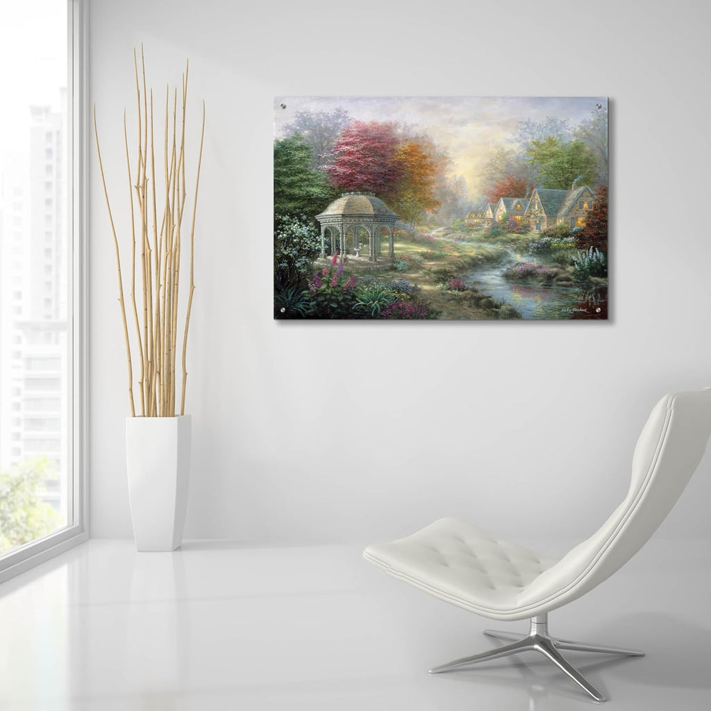Epic Art 'Gazebo Village' by Nicky Boehme Acrylic Glass Wall Art, 36' x 24'