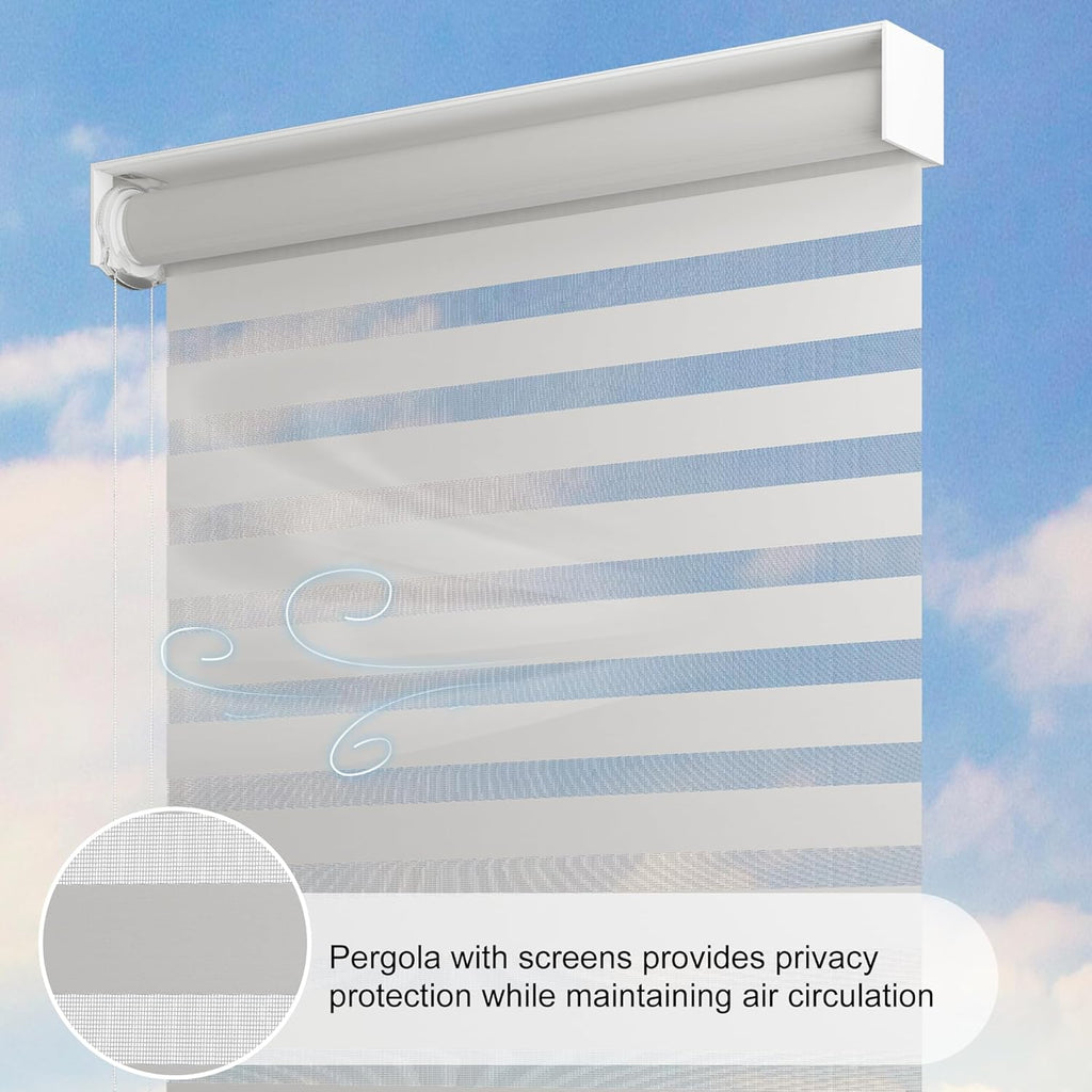 PURPLE LEAF Louvered Pergola 10' x 14' White Outdoor Aluminum Pergola Adjustable Gazebo Rainproof for Patio Deck Garden, 1 Long Side