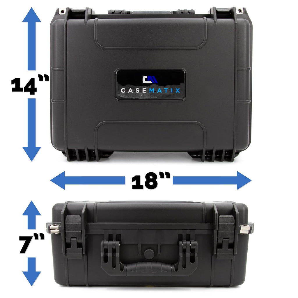 CASEMATIX Travel Case Compatible With PS5 Slim & PlayStation 5 Slim Digital Edition - Hard Shell Waterproof Case with Custom Foam for Console, Controllers, Stand, Cables and Game