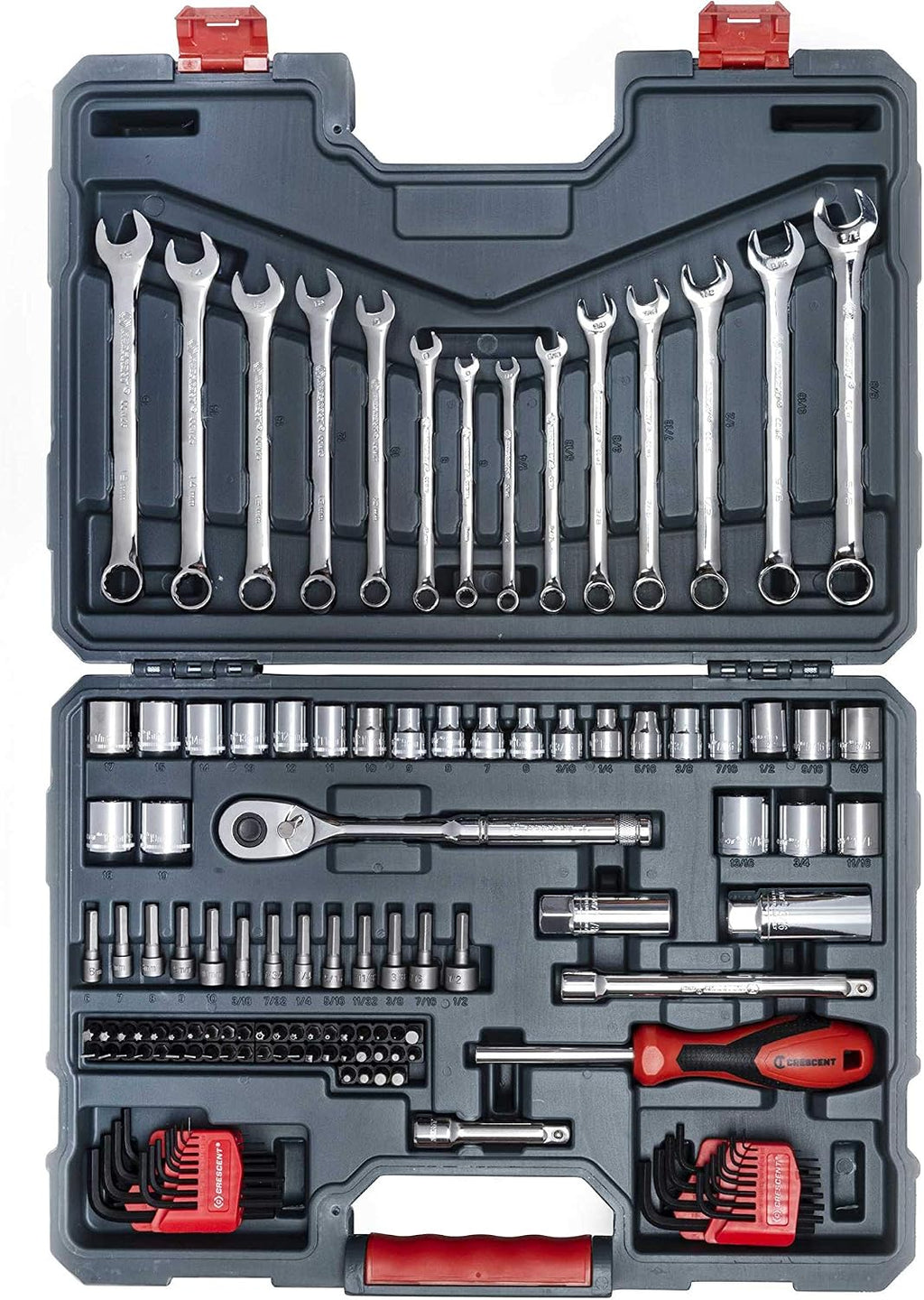 Crescent 128 Piece 3/8' Drive 12 Point Standard SAE/Metric Mechanics Tool Set - CTK128C