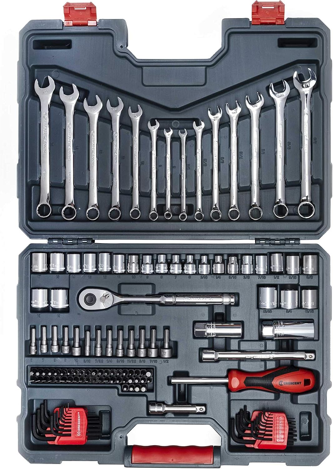 Crescent 128 Piece 3/8' Drive 12 Point Standard SAE/Metric Mechanics Tool Set - CTK128C
