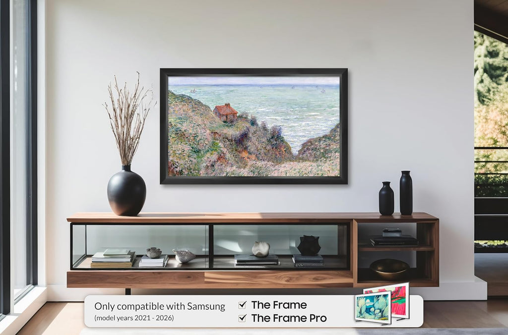 Modern Tuxedo Black 75' Slim Deco TV Frame - Compatible ONLY with Samsung The Frame TV and Pro TVs (Fits 2021-2026, LS03A, LS03B,LS03C,LS03D,LS03FA,LS03FW)