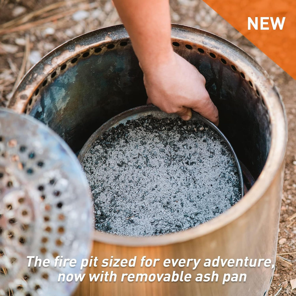 Solo Stove Ranger Essential Bundle | Ideal for 2–4 People | Smokeless Wood Burning Fire Pit with Stand, Lid & Ash Pan | Portable Outdoor Camping Stove, Stainless Steel, 15.25' H x 15' D