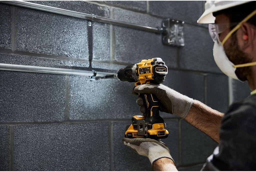 DEWALT 20V MAX* XR® Brushless Cordless 1/2 in. Hammer Drill/Driver Kit (DCD805D2), Yellow