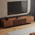 94.48' Mid-Century Modern TV Stand, Walnut Media Console with 4 Storage Cabinets, Entertainment Center for TVs up to 100 Inches, Ideal for Living Room or Bedroom