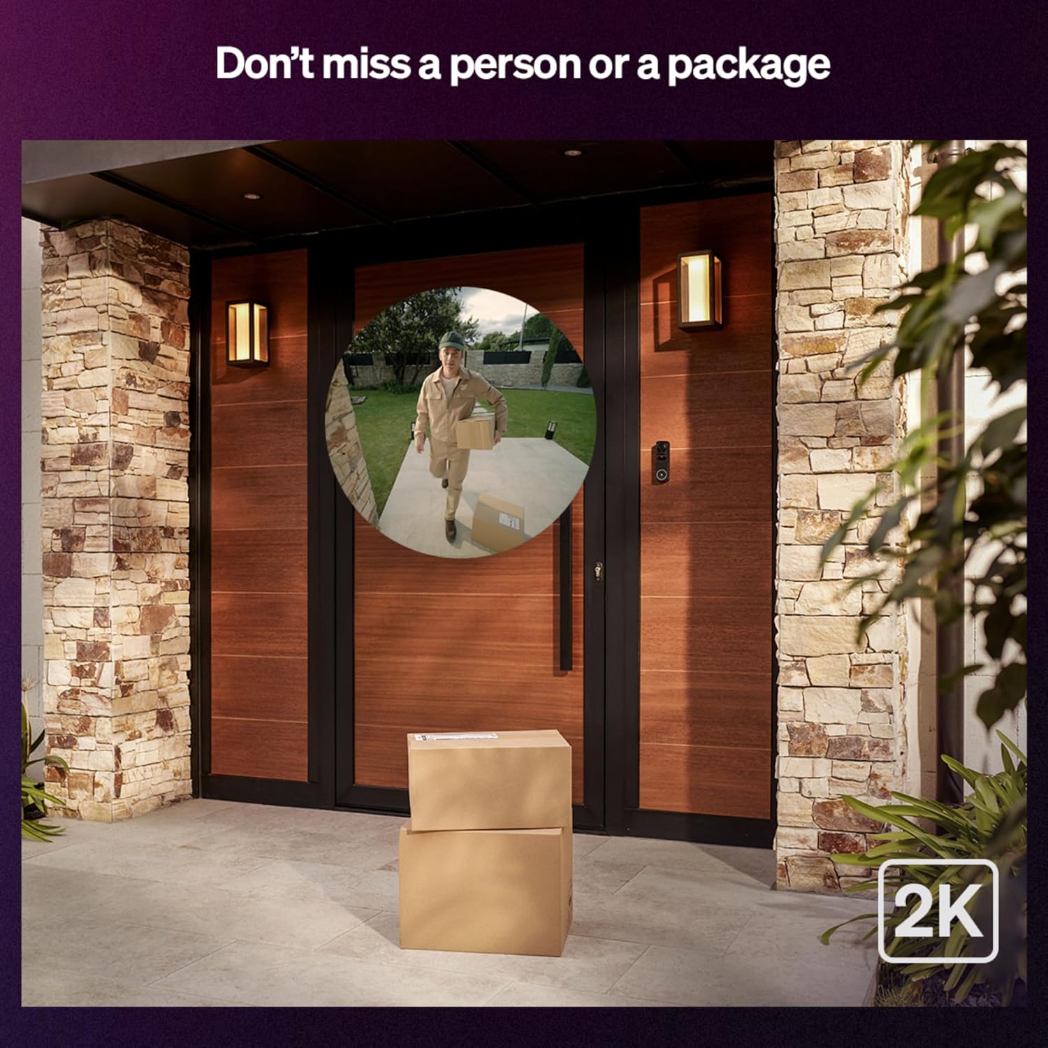 PHILIPS Hue Secure Wired Video Doorbell, 2K Resolution, Wide Angle View, Notifications, Doorbell Camera with Integrated Hue Lights, Two-way Audio, Infrared Night Visibility, Black