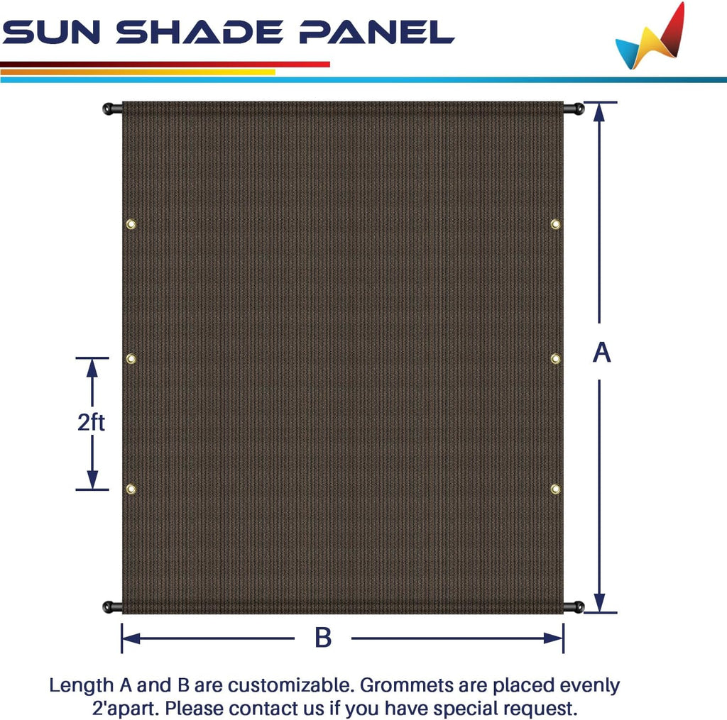 Windscreen4less 11'x4' Outdoor Pergola Replacement Shade Cover Canopy for Patio Privacy Shade Screen Panel with Grommets on 2 Sides Includes Weighted Rods Breathable UV Block Brown-Customized