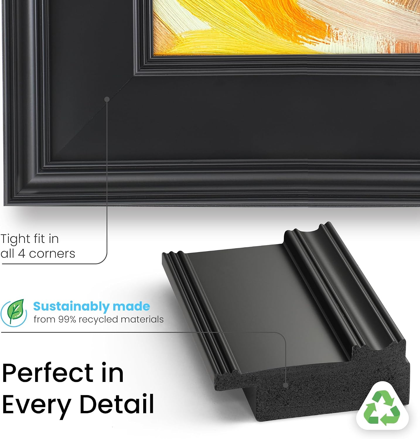 Black 50' Premiere Deco TV Frame - Compatible ONLY with Samsung The Frame TVs (Fits 2021-2026, LS03A, LS03B, LS03C, LS03D, LS03FA)