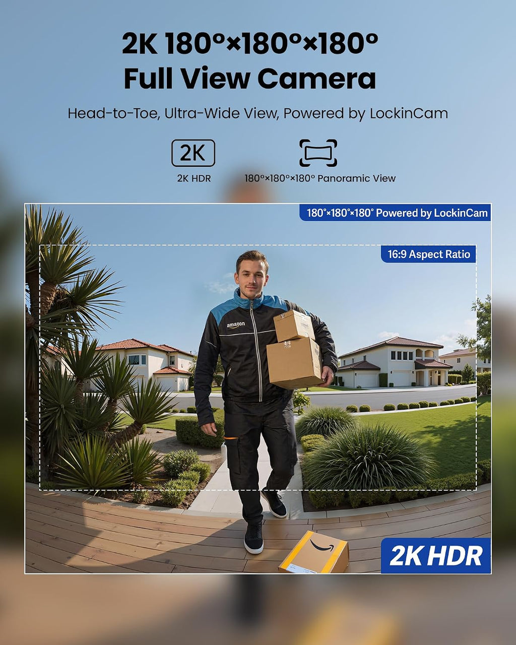 Lockin Veno Pro Smart Deadbolt Lock with 2K 180° Security Camera & Video Doorbell, AI Local Storage, Palm Vein & Fingerprint Keyless Entry, Front Door Smart Lock with Built-in Wi-Fi, App Control