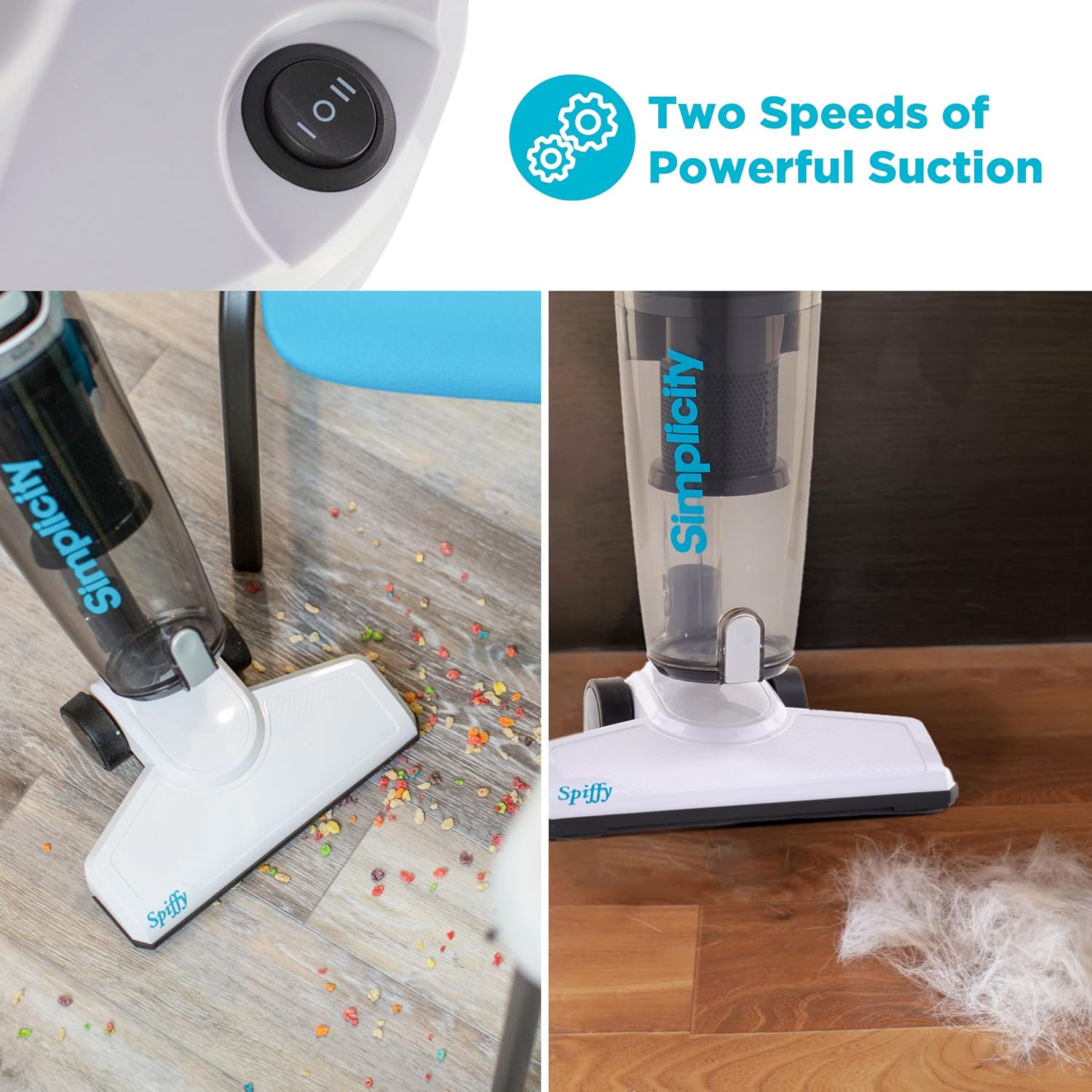 Bagless Broom Vacuum in White