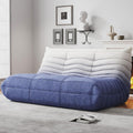 WHGBJA Bean Bag Chairs for Adults, Memory Foam Couch Loveseat Sofa Chair, Soft Teddy Material Cozy Comfy Reading Nook Chairs, Floor Chair for Living Room Bedroom Office(Blue-White)