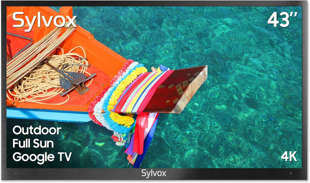 SYLVOX New 43' Outdoor Smart TV, Superior Waterproof Performance, Upgraded Matte Finish for Enhanced Anti-Glare Effect, Full Metal, with Dolby Atmos, 2000nits, Full Sun Pool Pro 3.0+ Series